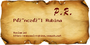 Pánczél Rubina névjegykártya