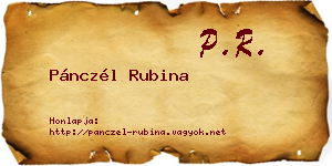 Pánczél Rubina névjegykártya